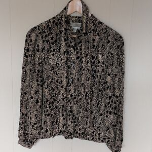 Coldwater Creek Black and Tan Blouse